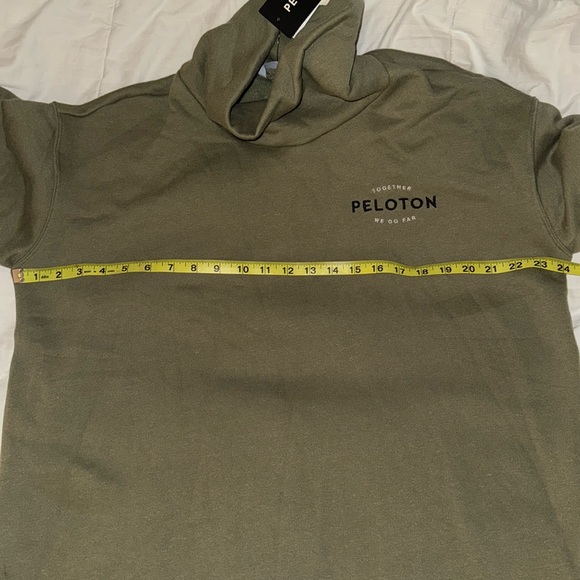 NWT Peloton Together We Go Far Olive Green Funnel Neck Sweatshirt Size Large - Picture 5 of 5